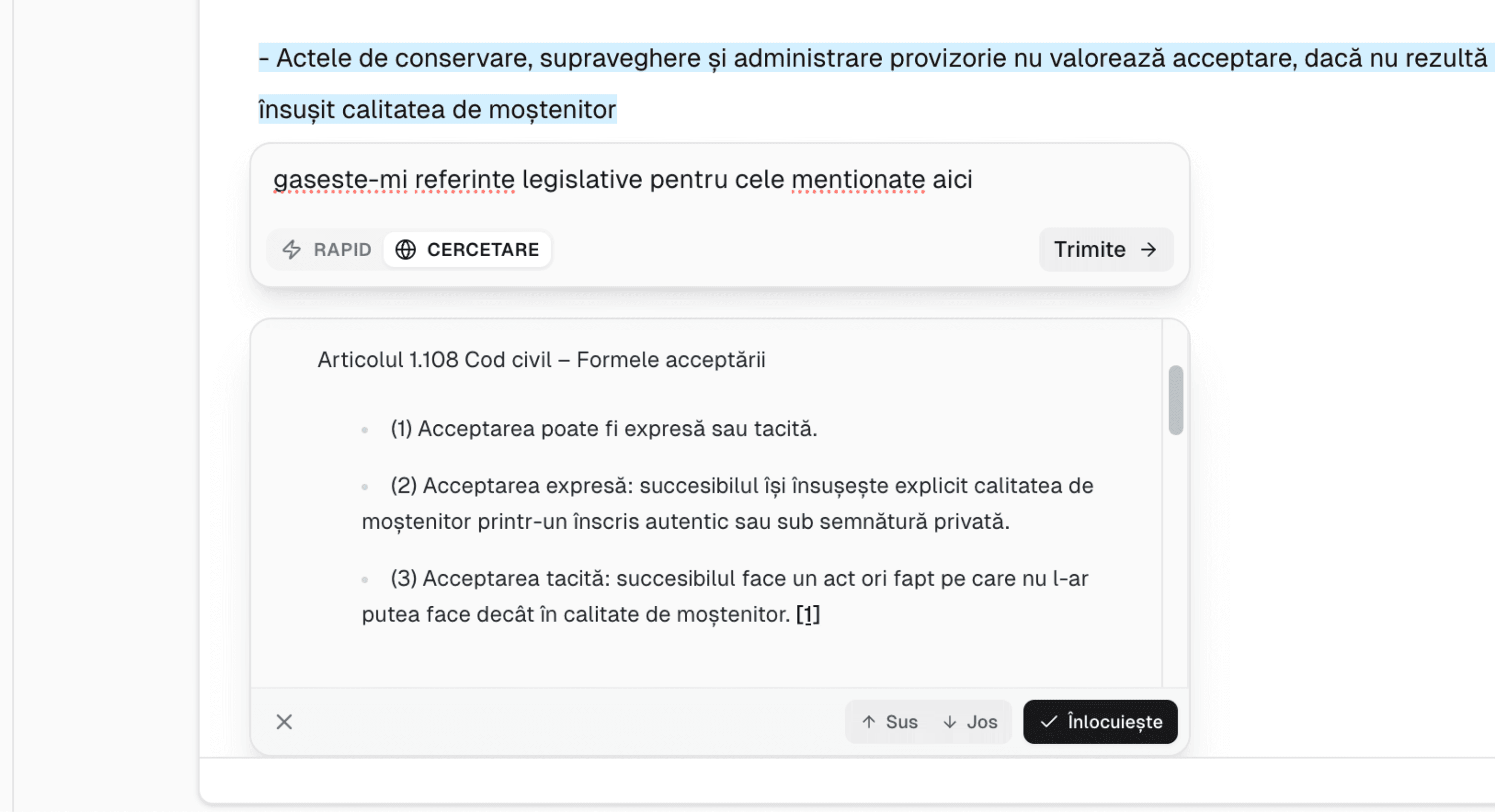 Rezultat generat de AI