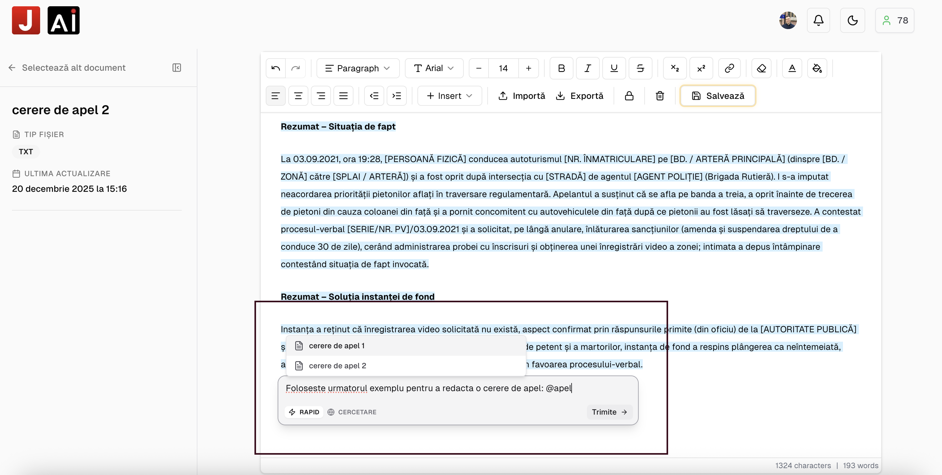 Atașare fișiere în editor