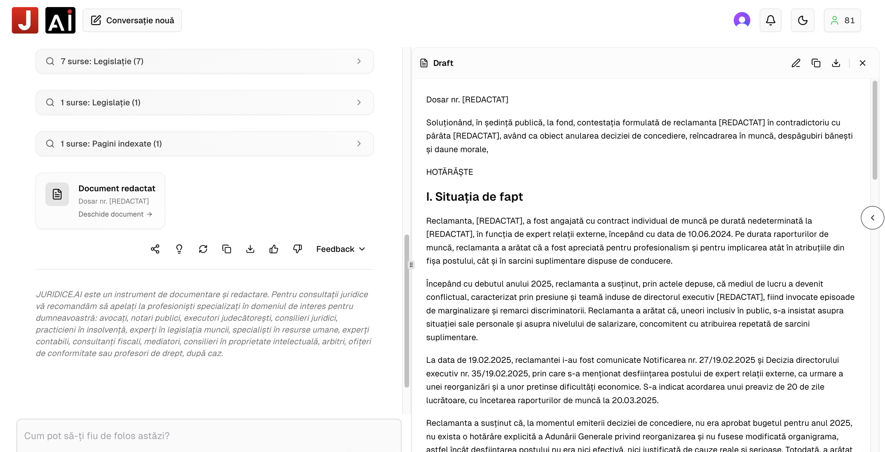Modul de vizualizare în panoul lateral